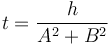 t = \frac{h}{A^2+B^2}