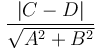 \frac{|C-D|}{\sqrt{A^2+B^2}}