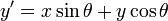 y' = x\sin\theta + y\cos\theta