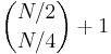 \binom{N/2}{N/4}+1