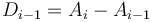 D_{i-1} = A_i - A_{i-1}