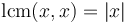 \operatorname{lcm}(x,x) = |x|
