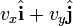 v_x\hat{\mathbf{i}} + v_y\hat{\mathbf{j}}