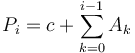 P_i = c + \sum_{k=0}^{i-1} A_k