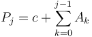 P_j = c + \sum_{k=0}^{j-1} A_k