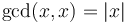 \gcd(x,x) = |x|